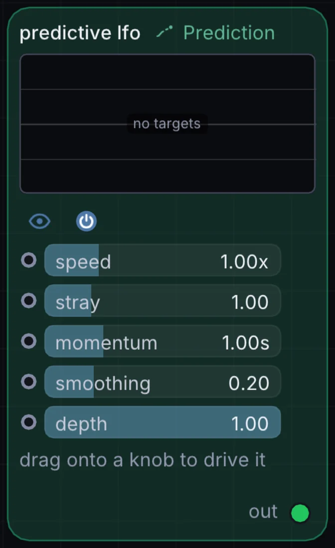 The Drift node in Infinite, showing its controls and output.