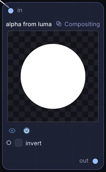 The Alpha From Luma node in Infinite.