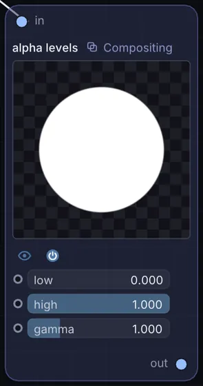 The Alpha Levels node in Infinite.