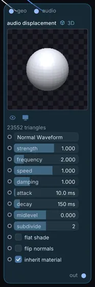 The Audio Displacement node in Infinite.