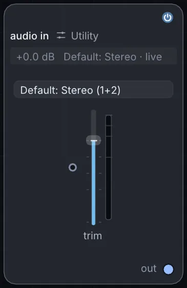 The Audio In node in Infinite.