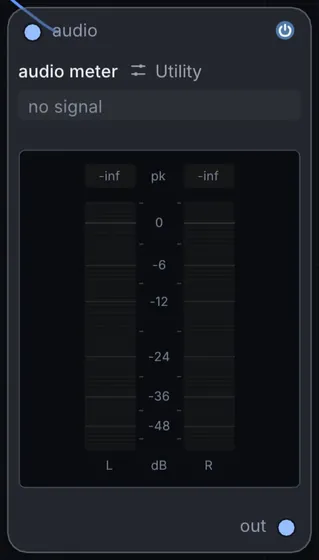 The Audio Meter node in Infinite.