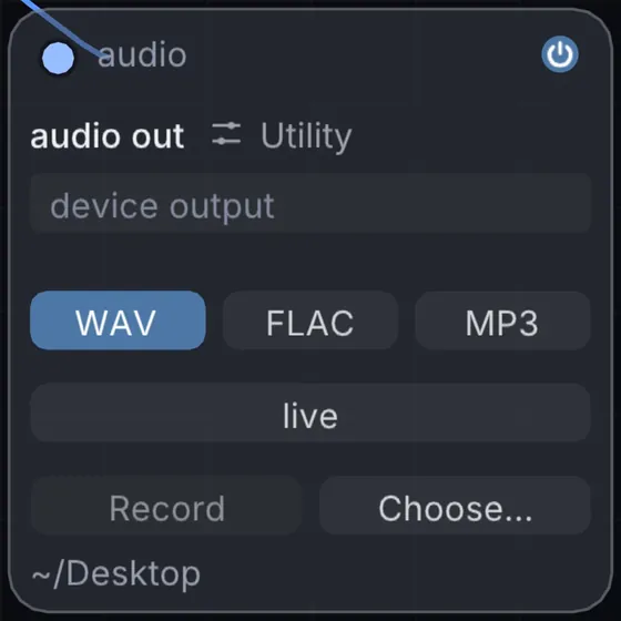 The Audio Out node in Infinite.