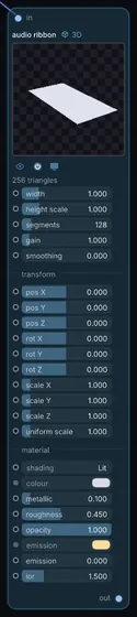 The Audio Ribbon node in Infinite.
