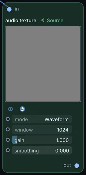 The Audio Texture node in Infinite.