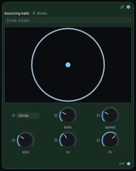 The Bouncing Balls node in Infinite.