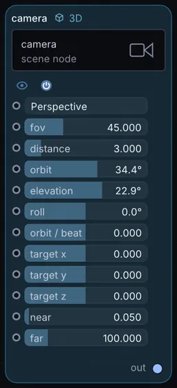 The Camera node in Infinite.