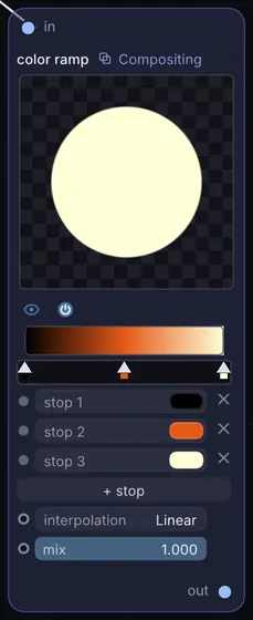 The Color Ramp node in Infinite.