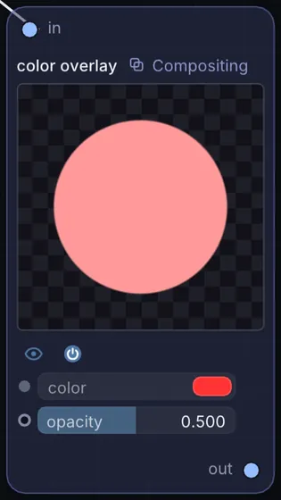 The Color Overlay node in Infinite.