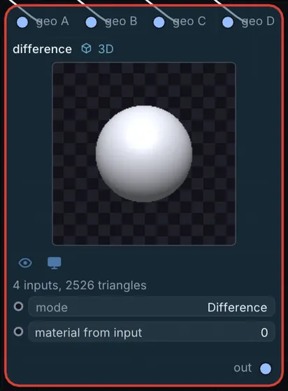 The Difference node in Infinite.