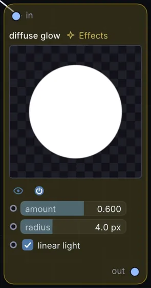 The Diffuse Glow node in Infinite.
