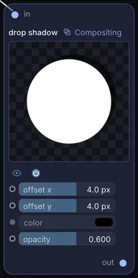 The Drop Shadow node in Infinite.