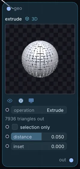The Extrude node in Infinite.