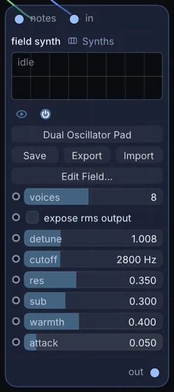 The Field Synth node in Infinite.