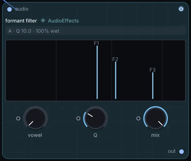 The Formant Filter node in Infinite.