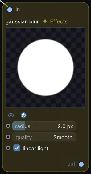 The Gaussian Blur node in Infinite.