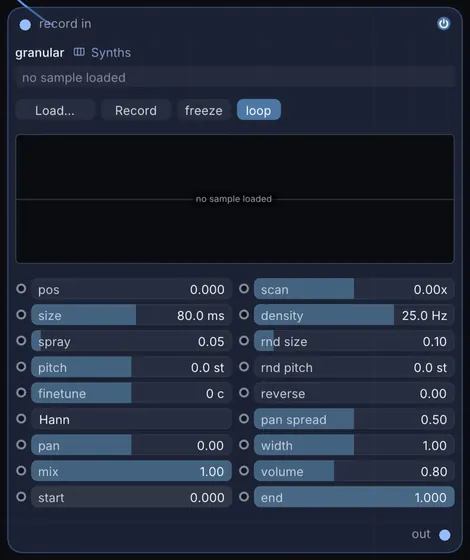 The Granular node in Infinite.