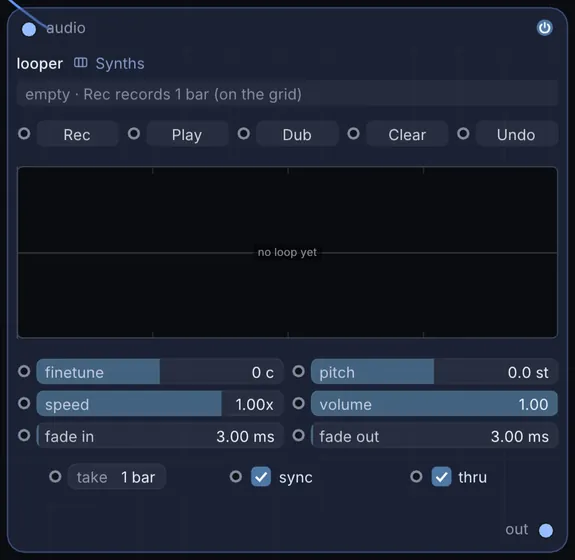 The Looper node in Infinite.