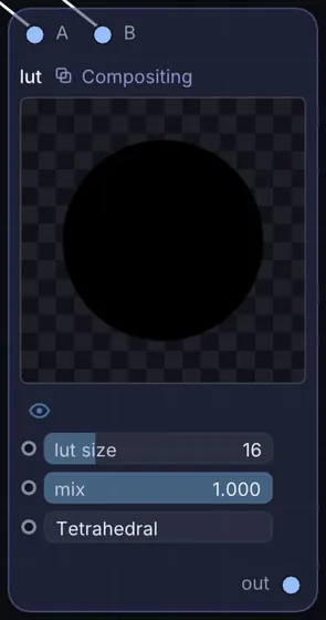 The LUT node in Infinite.