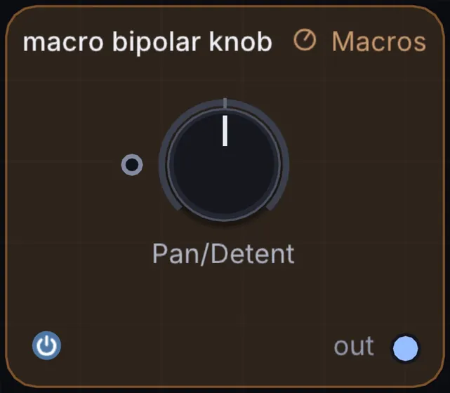 The Macro Bipolar Knob node in Infinite.
