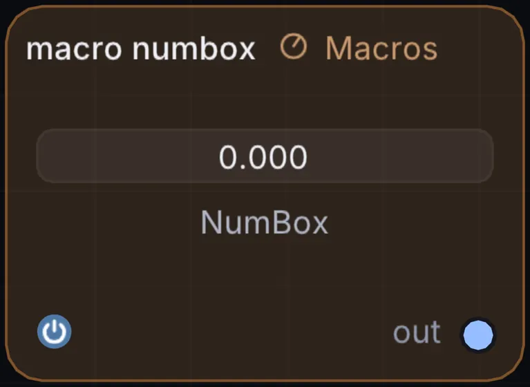 The Macro NumBox node in Infinite.