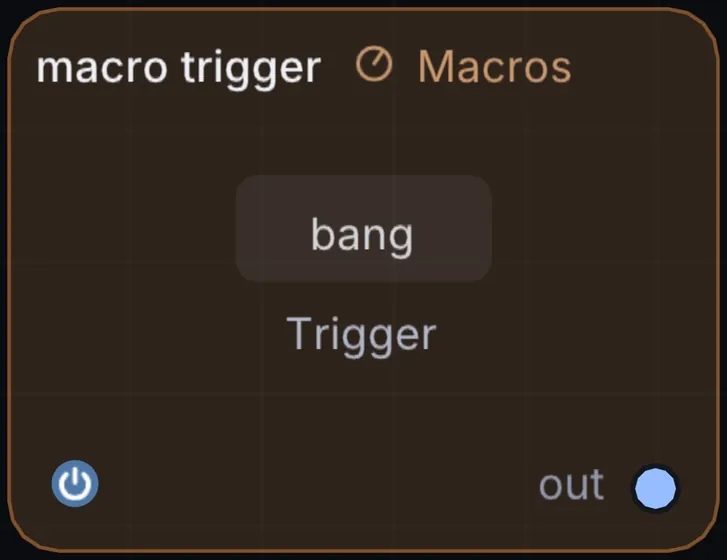 The Macro Trigger node in Infinite.