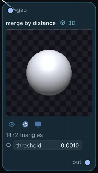 The Merge by Distance node in Infinite.