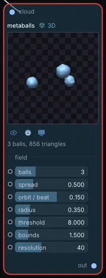 The Metaballs node in Infinite.