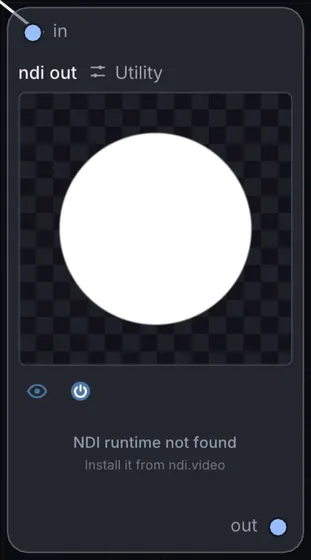 The NDI Out node in Infinite.