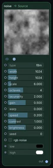 The Noise node in Infinite.