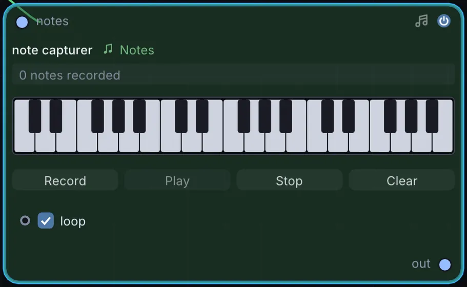 The Note Capturer node in Infinite.