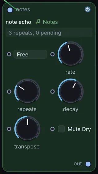 The Note Echo node in Infinite.
