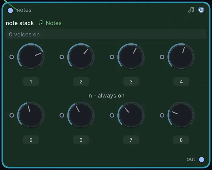 The Note Stack node in Infinite.