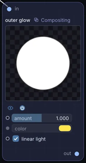 The Outer Glow node in Infinite.