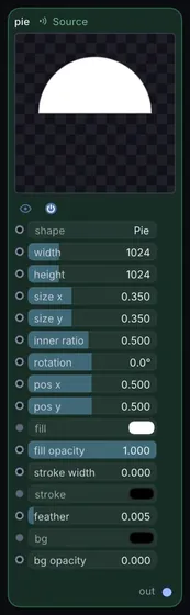The Pie node in Infinite.