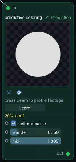 The Predictive Coloring node in Infinite.