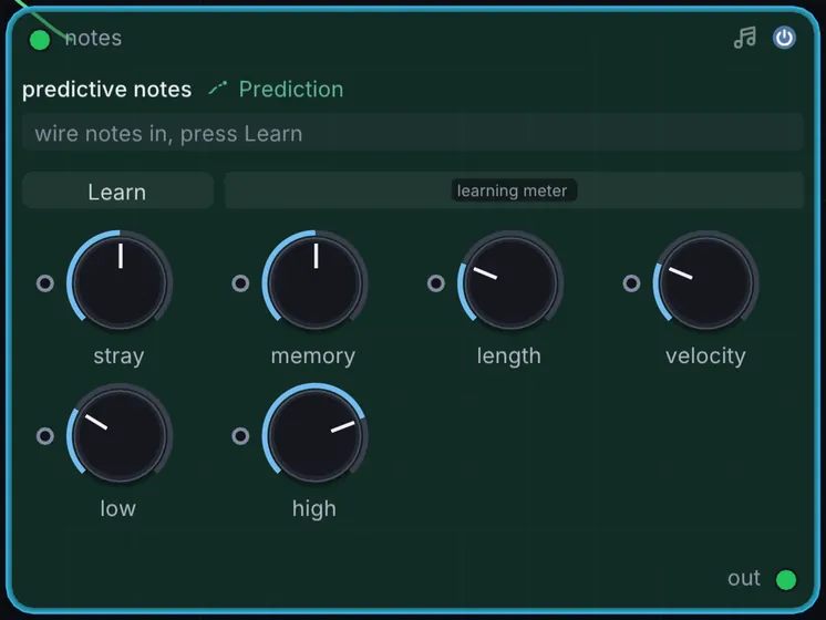 The Predictive Notes node in Infinite.