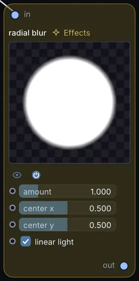 The Radial Blur node in Infinite.