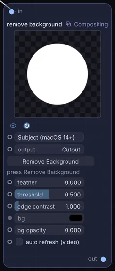 The Remove Background node in Infinite.