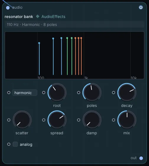The Resonator Bank node in Infinite.