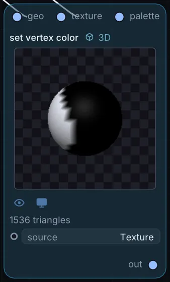 The Set Vertex Color node in Infinite.