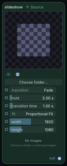 The Slideshow node in Infinite.