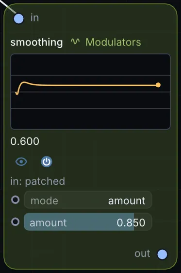 The Smoothing node in Infinite.