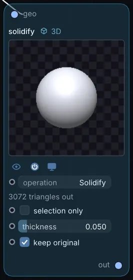 The Solidify node in Infinite.