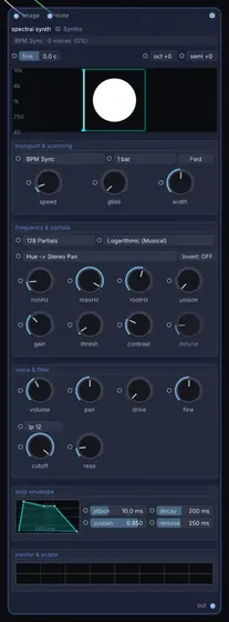 The Spectral Synth node in Infinite.