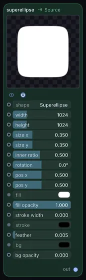 The Superellipse node in Infinite.
