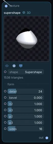 The Supershape node in Infinite.