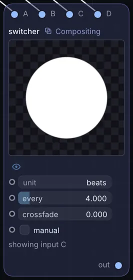 The Switcher node in Infinite.
