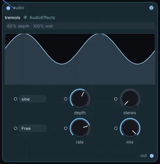 The Tremolo node in Infinite.
