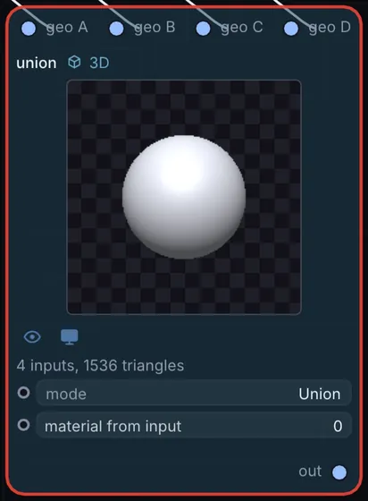 The Union node in Infinite.